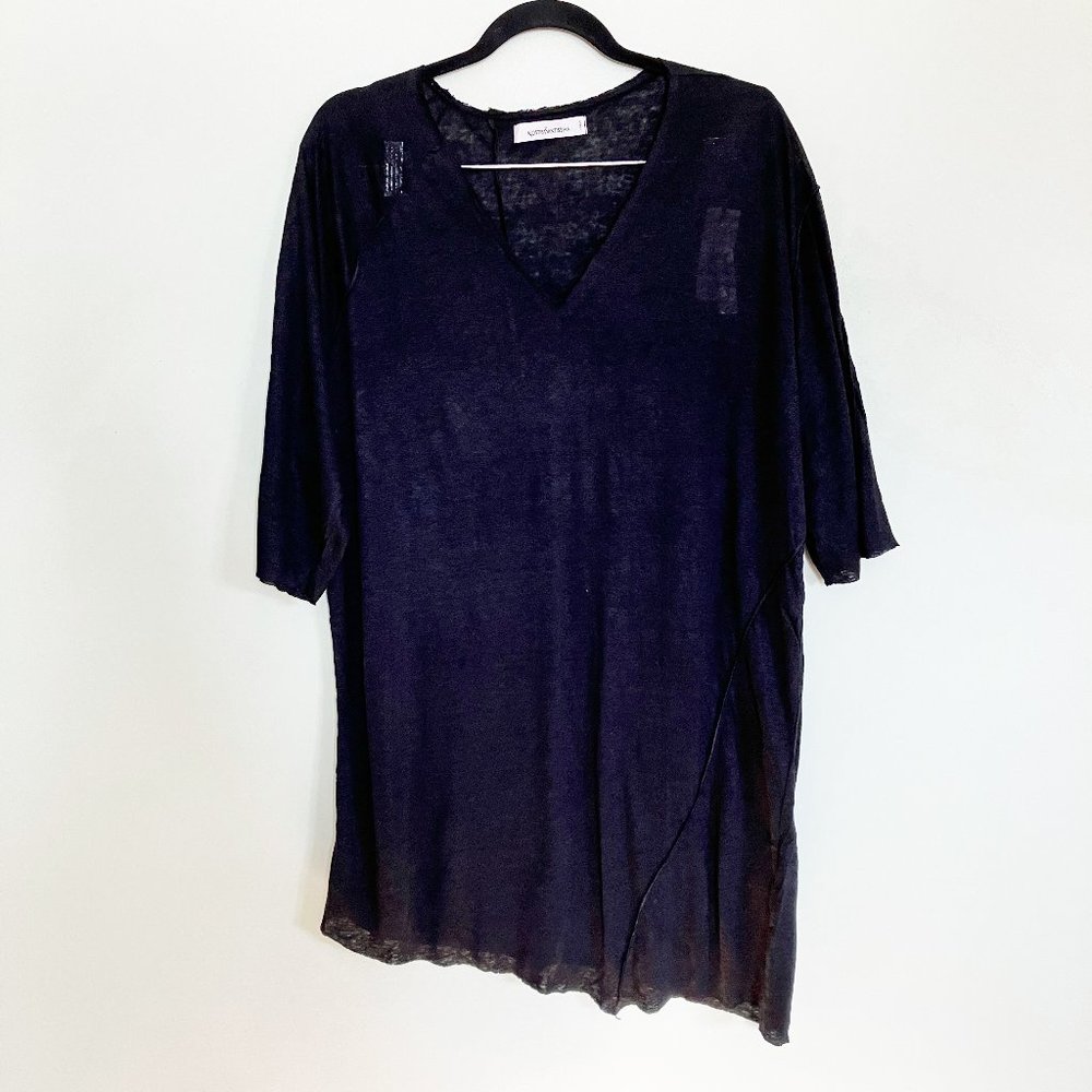 Nostrasantissima NWT 100% linen tunic asymmetric hem top size XL